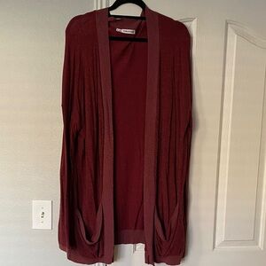 Maurices Maroon Knit Cardigan